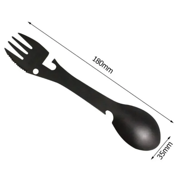 Outdoor Survival Tools 5 in 1 Camping Multi-functional EDC Kit Practical Fork Knife Spoon Bottle/Can Opener - Image 2
