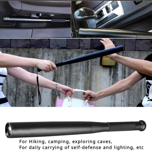Self Defense Flashlight Stick LED Waterproof Baseball Bat Aluminium Alloy Torch For Emergency Self Defense Anti Riot Equipment - Image 4