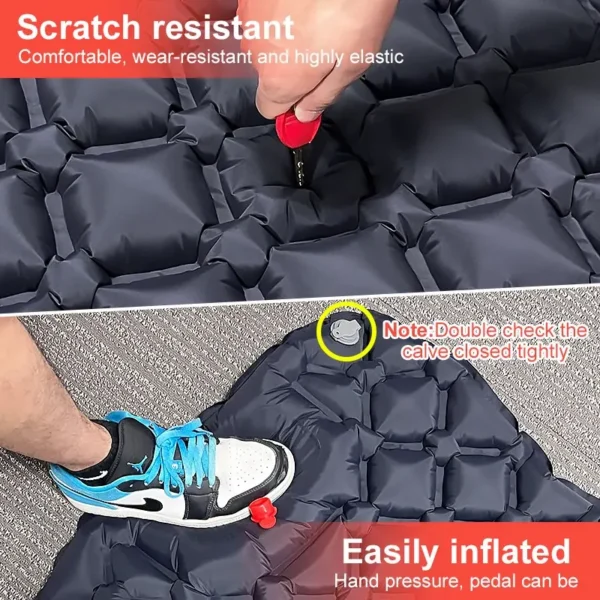 Outdoor Camping Inflatable Mattress Sleeping Pad With Pillows Ultralight Air Mat Built In Inflator Pump Hiking - Image 6