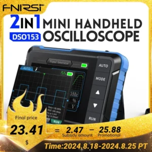 FNIRSI DSO153 Digital Portable Oscilloscope Signal Generator 2in1 1MHz Bandwidth 5MSa/s Sampling Rate Electronics Repair Tools