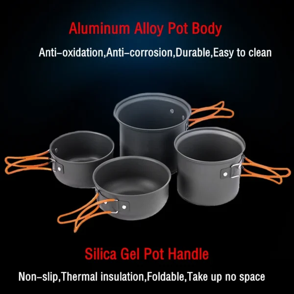 Naturehike Camping Cooking Set Outdoor Picnic Camping Pot Ultralight Portable Picnic Cookware 2-3 Person Hiking Non Stick Pots - Image 4
